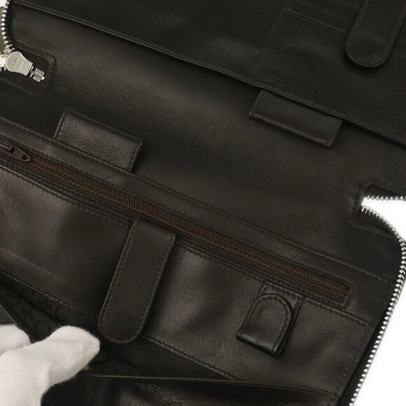 Celine Brown Suede Macadam Pouch Wallet - Picture 10 of 12